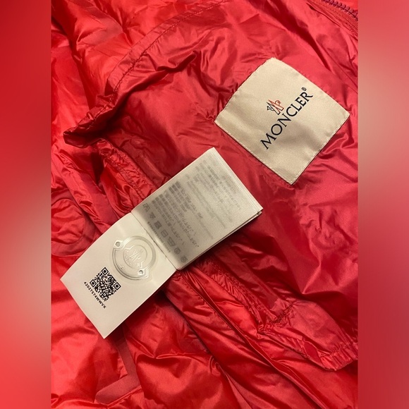 NWOT MONCLER Pink Down Vilnius Logo Jacket Sz 1. - Picture 8 of 8